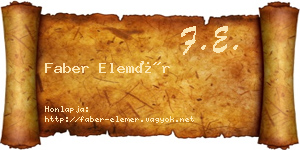 Faber Elemér névjegykártya
